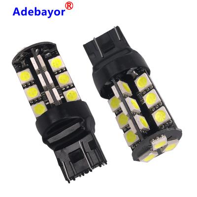 China High Brightness 2838 27smd Mini Car Light Bulb Turn Signal Lamp Brake Light Canbus Dembele 12V T20 Led T20 Canbus Error Free for sale