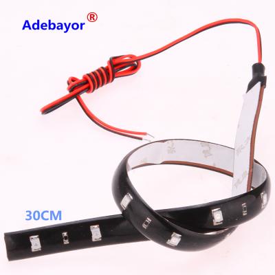 China 30CM LED Strip Light 30CM LED Strip Lamps 1210 15SMD DC12V Daytime Running Flexible Auto RGB Color Decorate Car Led Strip Light for sale