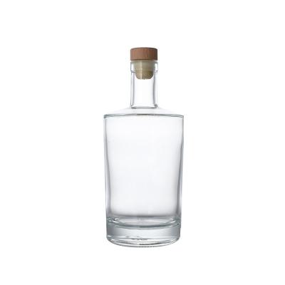 China Lurury Wholesale Square 380ml 500ml Empty Clear Glass Wine Bottle With Cork for sale