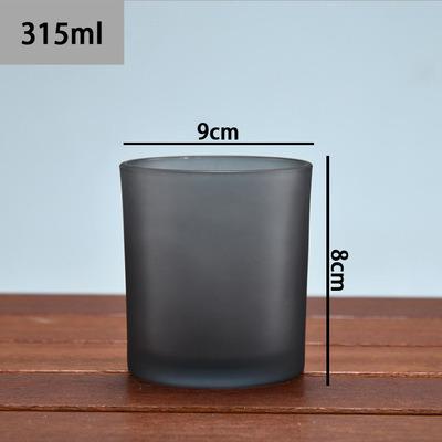 China Modern Luxury Colored Glass Frosted Candle Jar 315ml With Airtight Bamboo Lid For Wedding And Teast for sale