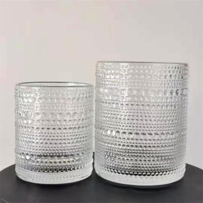 China Modern luxury wholesale glass material clear empty glass candle jar for decoration 220ml 400ml 710ml for sale