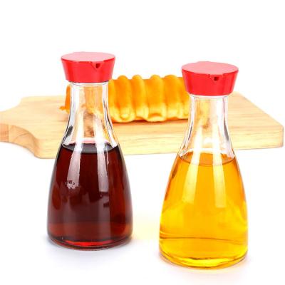 China Lurury 5OZ Clear Vinegar Oil Bottle Kitchen Moisture Proof Vinegar Glass Bottle Sauce Jar With Stand for sale