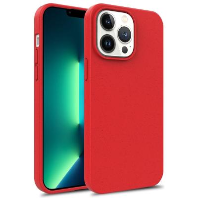 China Shockproof Wheat Husk Stemming Environmentally Friendly And Degradable Phone Case Suitable For IPHONE 14 for sale