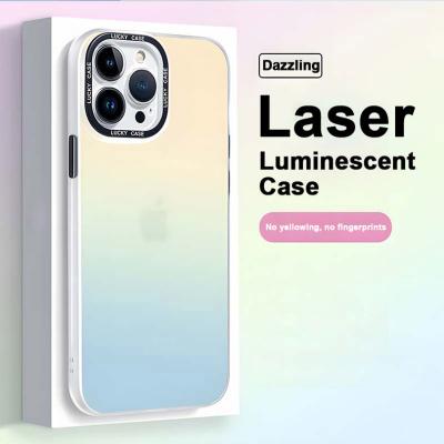 China Magnetic Matte Phone Case Aurora Gradient Hybrid Translucent Shockproof Laser Hardboat TPU Case For iPhone 11 12 13 14 Pro Max for sale