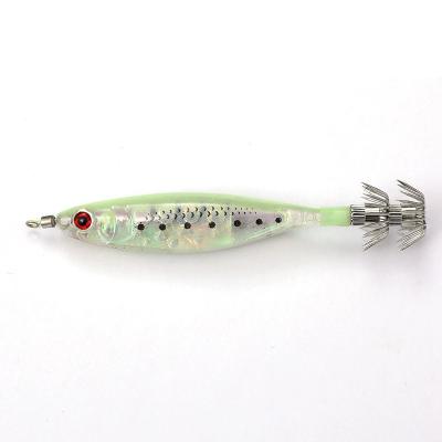 China New Bright Hard ABS Plastic Squid Hook Jig Fishing Snap Lure Bait Squid for sale