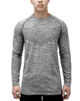 China Anti-pilling Custom Hot Selling Gym Workout Gym Patchwork Mesh Long Sleeve Dry Fit T-Shirt for sale