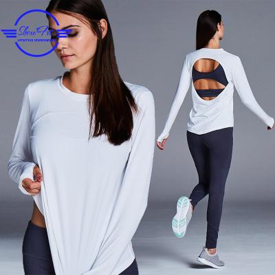 China Sport Style Women's Dry Fit Anti-Pilling Long Sleeve T-Shirt With Thumb Hole for sale