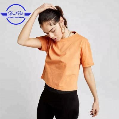 China Wholesale Custom Cotton Drop Shoulder Women Organic Anti-pilling Crop Tops T-shirt for sale