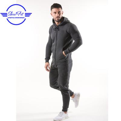 China Wholesale Anti-UV Slim Fit Simple Slim Blank Winter Fitted Mens Sports Gym Tracksuit for sale