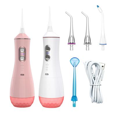 China AOEOM Device Electric Oral Water Flosser Irrigator FL-V33 Wireless Rechargeable Oral Flosser Pink for sale