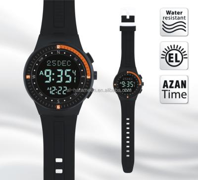 China 2019 hot-selling HA-6505 alarm clock sports watch Islamic Makkah azan watch for sale