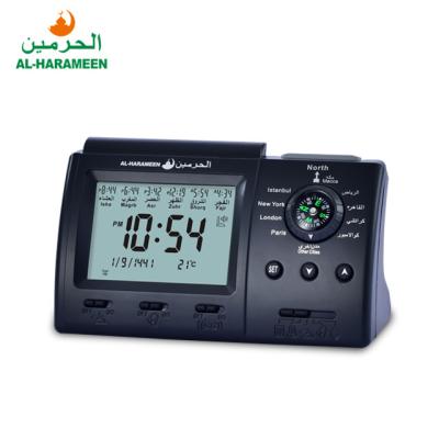 China Alarm Wholesale HA-3005 Black Azan Table Clock for sale