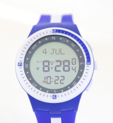 China Muslim Alarm Fashion Prayer Azan Sport Water Resistant Watch for sale