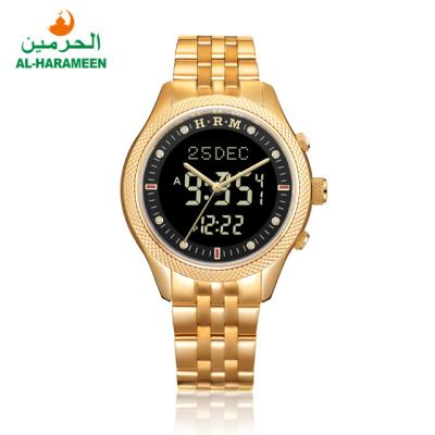 China Alarm Al-Harameen Arabic Prayer Wrist Azan Digital Watch Muslim Automic Qibla Compass for sale