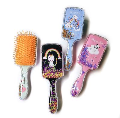 China Decoration Factory Wholesale Cute Cardboard Glitter Massage Square Hair Comb for sale