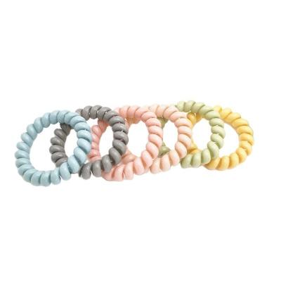 China Factory Wholesale Decoration TPU 6 Pieces Hair Rope Ring Hair Telephone Wiring Color Macaron for sale