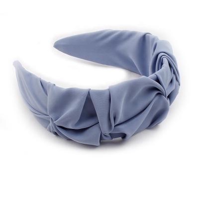 China Decoration Lady Headband Solid Color Cloth Wide Edge Wide Hair Band for sale