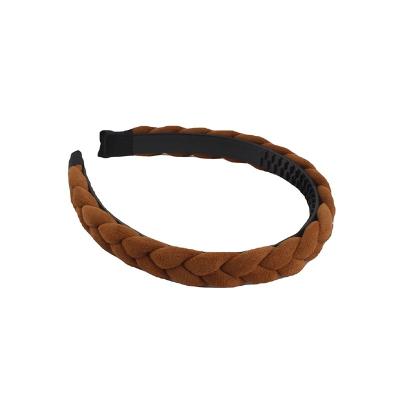 China Wholesale Decoration Cloth Material Solid Color Braided Hair Band for sale