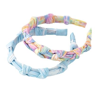 China New Printed Colorful Hair Bands Decoration Headband Cloth Lady Multilayer Knotted Headband for sale