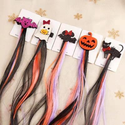 China 2022 Wholesale Children's Halloween Hair Decoration Halloween Headdress Bat Wig Hair Clip for sale