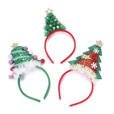 China Wholesale Head Hair Decoration 2022 Christmas Tree Loop Hair Band for sale