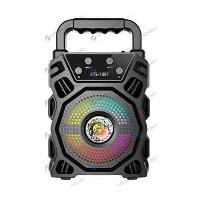 China No Noise KTS-1087 5w Plastic BT Speaker Mini 3 Inch Led Flashlight USB Radio for sale