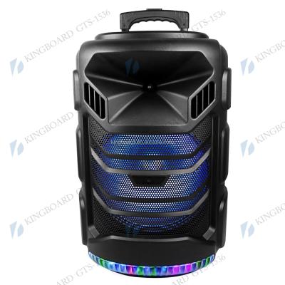 China No Knots Wireless Portable Outdoor Party Multifunctional BT DJ Trolley Speaker With TWS&FM&USB 12 Inch KTS-1536 Factory Price for sale