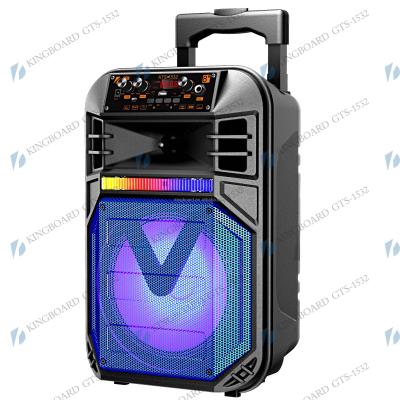 China No Knots Wireless Portable Outdoor Party Multifunctional BT DJ Trolley Speaker With TWS&FM&USB 8 Inch KTS-1532 Factory Price for sale