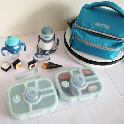 China 2021 New Arrival Amazon 5 Compartments Character Kids Sustainable Lunch Box With Cutlery Set For Back To School Children for sale