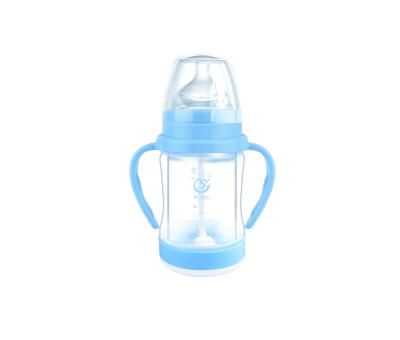 China BPA Free 150ml Two Function Explosion Proof Glass Baby Feeding Bottle Without Straw Set for sale