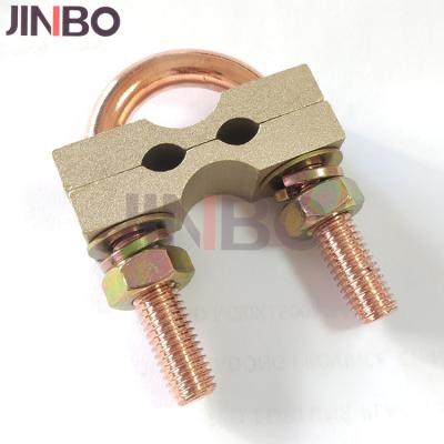 中国 Wholesale Brass Earthing Connection Clamps U Bolt Rod to Cable Connector 販売のため