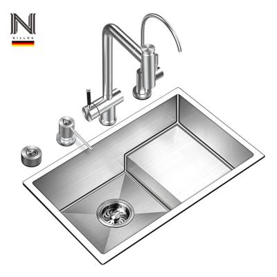 China Without Faucet Nillos N6942 sus 304 Stainless Steel Kitchen Sink With Station Step Design for sale