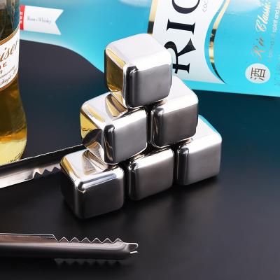 China SUS304 Stainless Steel Hot Selling Custom Logo Frozen Ice Chips Chilled Ice Cubes For Beer Drinks Whiskey Red Wine for sale