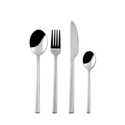 China Sustainable High Quality Spoon Stainless Steel Flatware Camp Cutlery Set Portable Reusable Luxury Steel Fork Cutlery and Dinnerware Set for sale