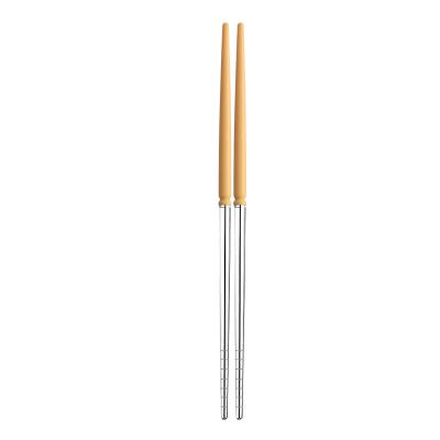 China Viable Colorful Plastic Tableware Chopsticks Gift Set Stainless Steel SUS304 Stainless Steel Metal Chopstick Box Sets for sale