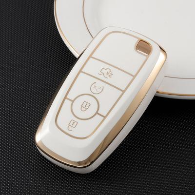 China Protect Car Key Factory Wholesale Direct Gold Line TPU Solft Car Key Cover For Ford Mustang Explorer F150 F250 F350 EcoSport for sale