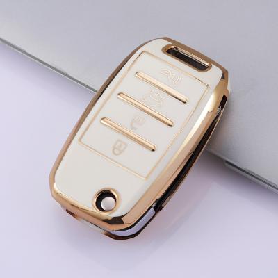 China Protect Car Key Factory Wholesale Direct TPU Gold Line Solft Car Key Cover For KIA Picanto Ceed Sorento Cerato K3 K5 Optima RIO 3 FORTE for sale