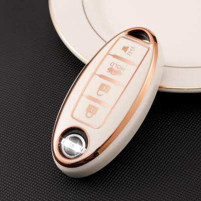 China Protect Car Key Factory Wholesale Direct TPU Gold Line Solft Car Key Cover For Nissan Qashqai Juke J10 J11 X-Trail T32 T31 Kicks Tiida for sale