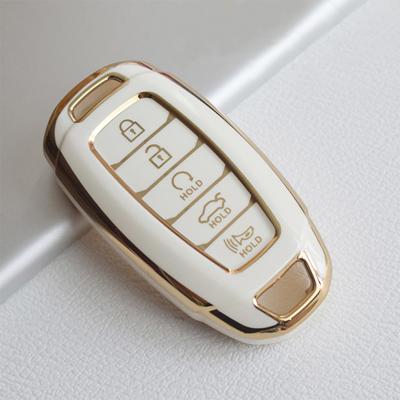 China Protect Car Key Factory Wholesale Direct Gold Line Solft Car Key Cover For Hyundai Ix35 Ix45 KONA Splendor Encino Solaris Azera for sale