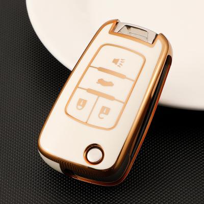 China Protect Car Key Factory Wholesale Direct Gold Line TPU Solft Car Key Cover For Chevrolet Cruze Aveo Trax Sail Malibu Captiva Opel Vauxhall for sale