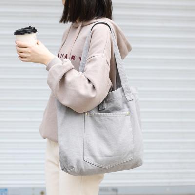 China NO Logo Cotton Canvas Big Capacity Shoulder LINER Custom Customer Bags Totes for sale