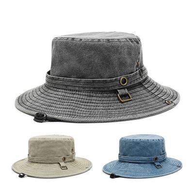 China Wholesale Fashion Distressed Cotton Wide Brim Boonie Hat Fisherman Bucket Hat for sale