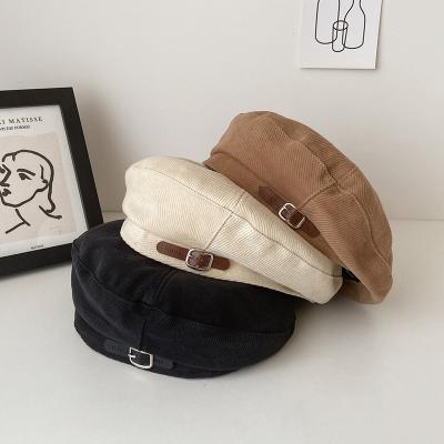 China Winter Autumn Ladies Fashion Cotton Corduroy Casual Beret Hat for sale