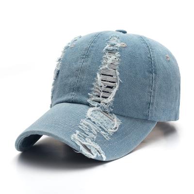 China Wholesale Vintage Distressed Denim Baseball Cap Unstructured Sports Hats COMMON for sale