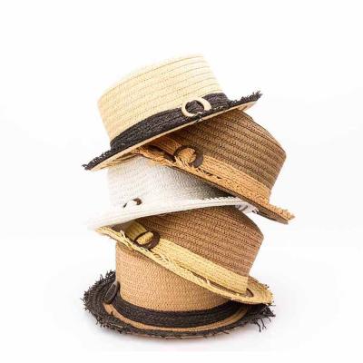 China Wholesale Character Summer Straw Hat Boater Sunhat Derby Umbrella Beach Vacation for sale