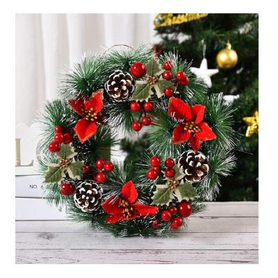 China New Design Durable Fashion Easy To Install Plastic Christmas Decorations Wall Artificial Flowers for sale