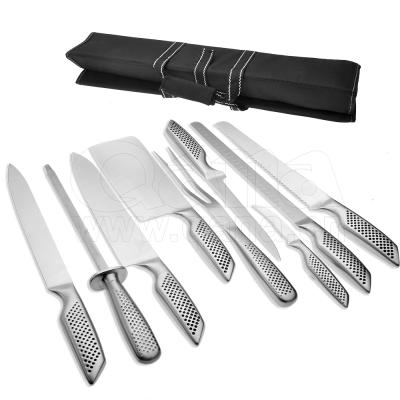 China NEW Design High Quality Disposable Hammed Handle 10pcs Stainless Steel Kitchen Knife Set With WOODEN Block for sale