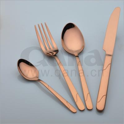 China QANA Viable Factory Wholesale OEM 72pcs Stainless Steel Cutlery Set Dinnerware Set with Crates Knife and Fork Leather Flatware for sale