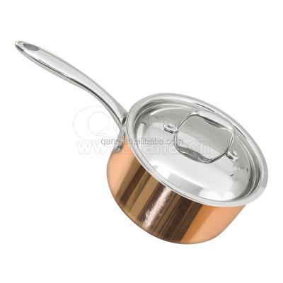 China Wholesale QANA Viable Factory OEM Copper Pot Cookware Sets Filters Pot Kitchen Tools Soup and Stock Pot Cooking Frying Pan Non-Stick for sale