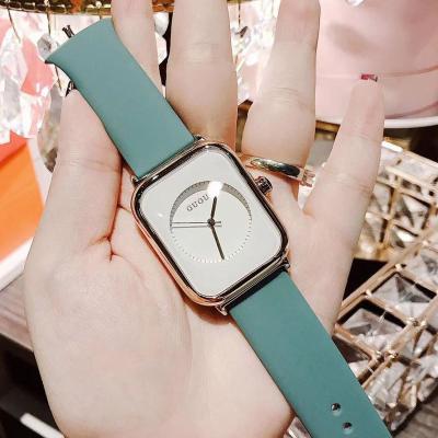 China Quartz GUOU Silicone Band Square Women Watches Latest Ladies Candy Dial No Scale Watches Women Girls Watch for sale